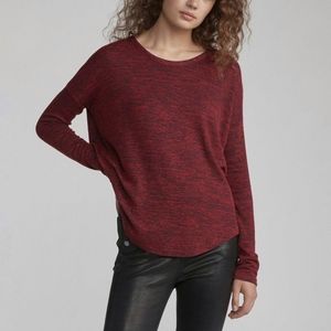 Rag & bone Hudson space dye long sleeve tee Deep Berry red crew xs